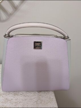 Kate Spade Top-Handle Lilac and White Structured Satchel